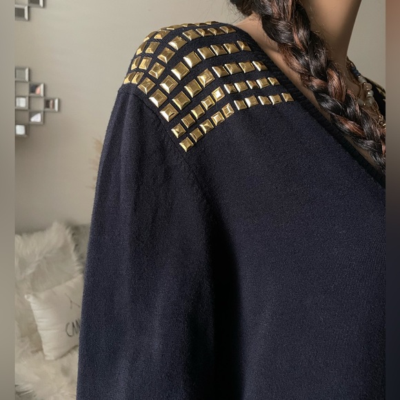 Navy Blue Long Sleeve Sweater Midi Dress XL - Picture 5 of 8